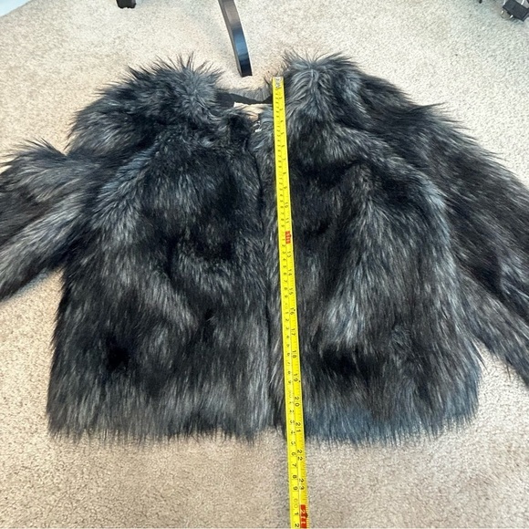 MICHAEL Michael Kors gray black faux fur jacket Sz L NWT - Picture 10 of 11
